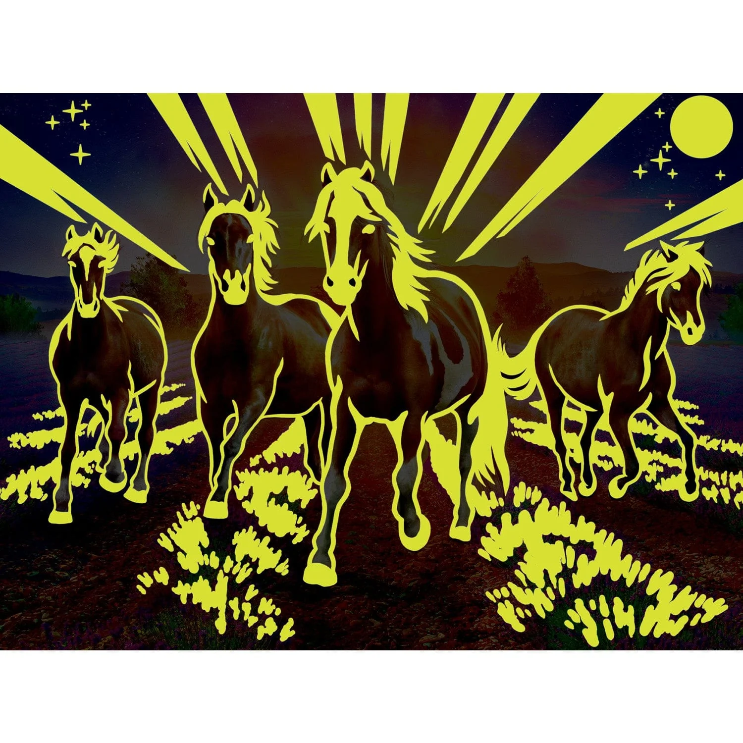 Glow in the Dark - Wild Stallions 300 Piece EZ Grip Jigsaw Puzzle - Image 5