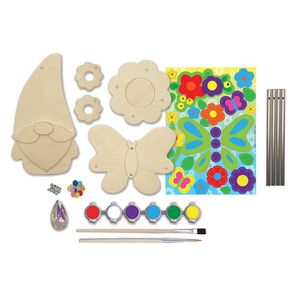 Gnome Garden Wind Chime Wood Craft & Paint Kit - Image 2