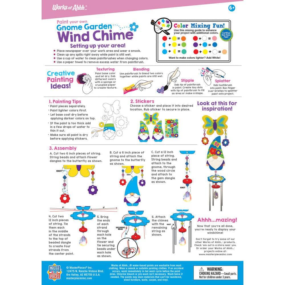 Gnome Garden Wind Chime Wood Craft & Paint Kit - Image 4
