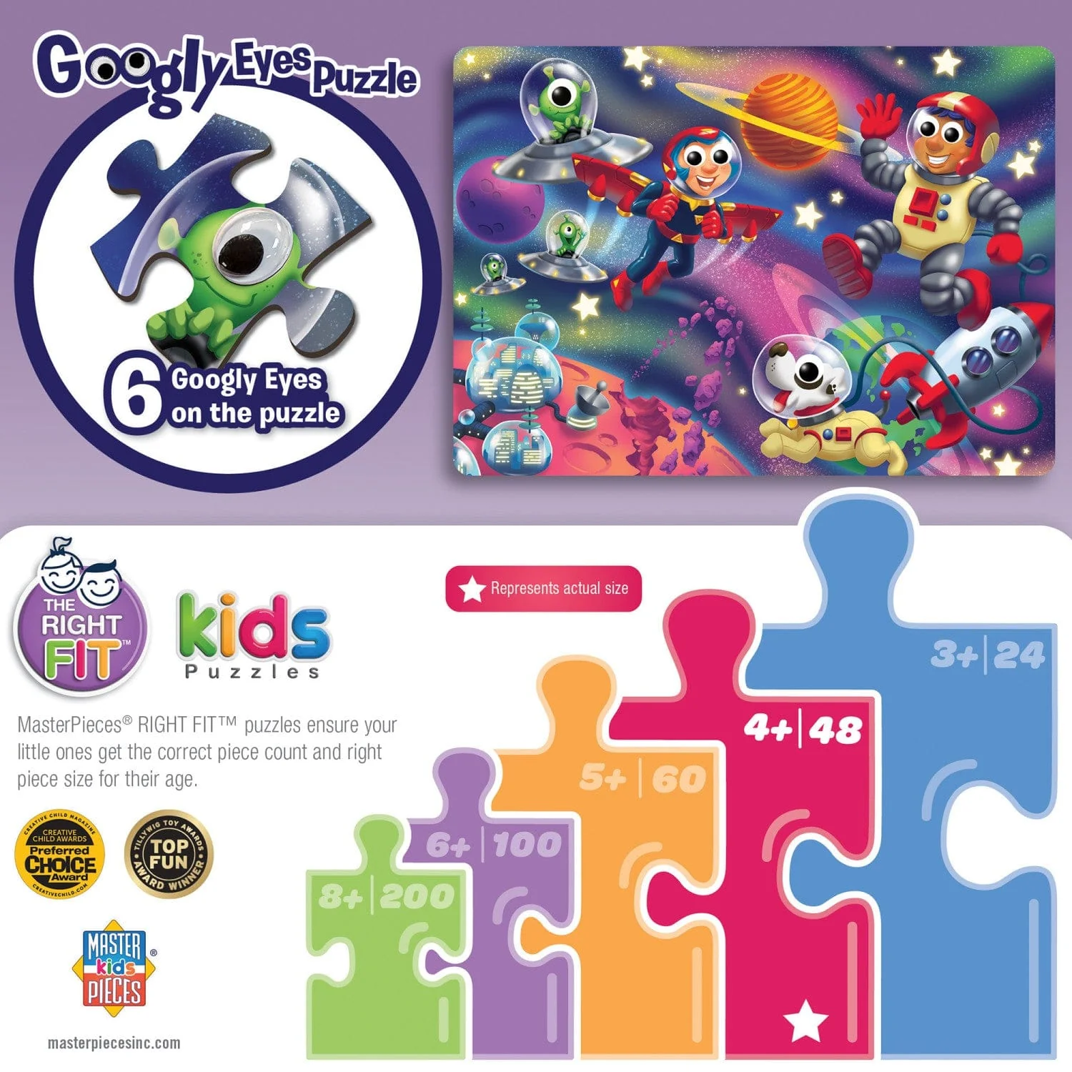 Googly Eyes - Astronauts in Outer Space 48 Piece Jigsaw Puzzle - Image 3