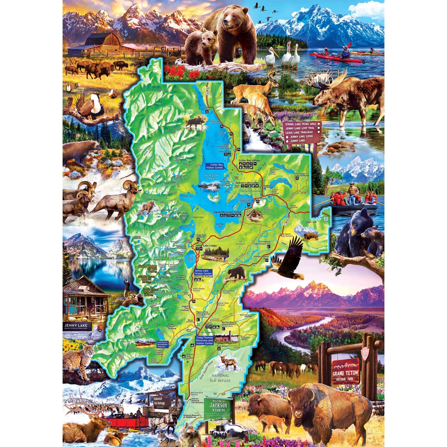 Grand Teton Map - Jigsaw Puzzle