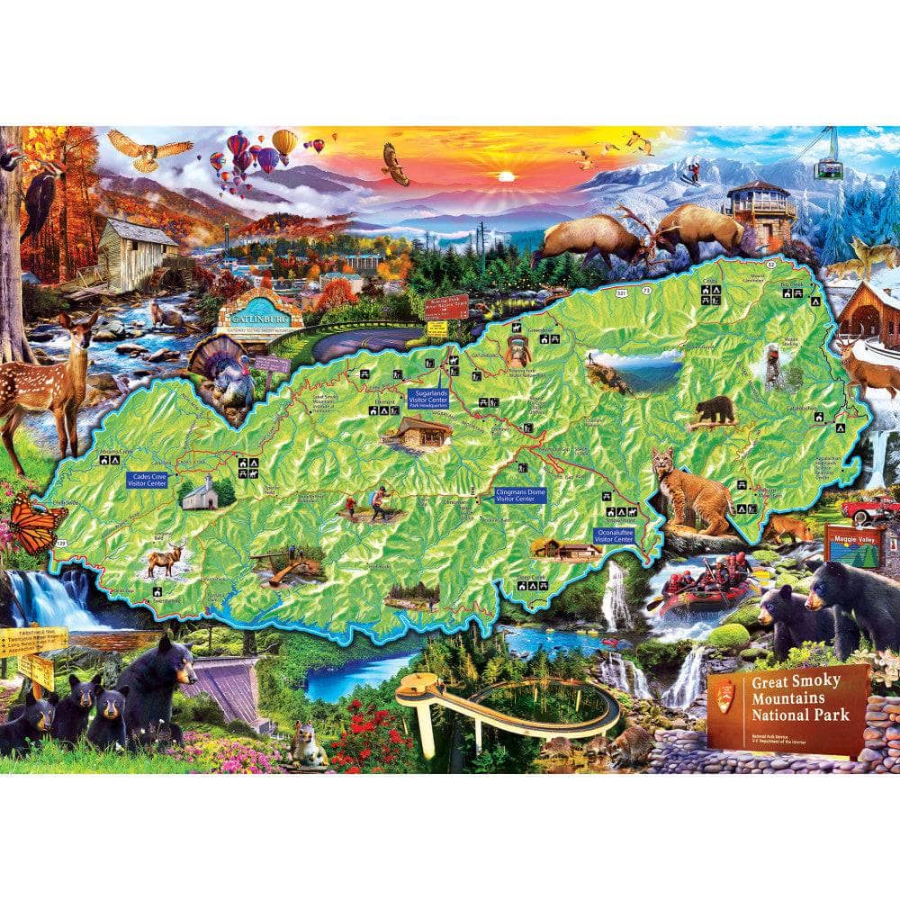 Great Smoky Mountains Map - Jigsaw Puzzle