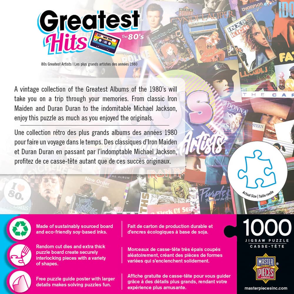 Greatest Hits - 80's Artists 1000 Piece Jigsaw Puzzle - Image 3