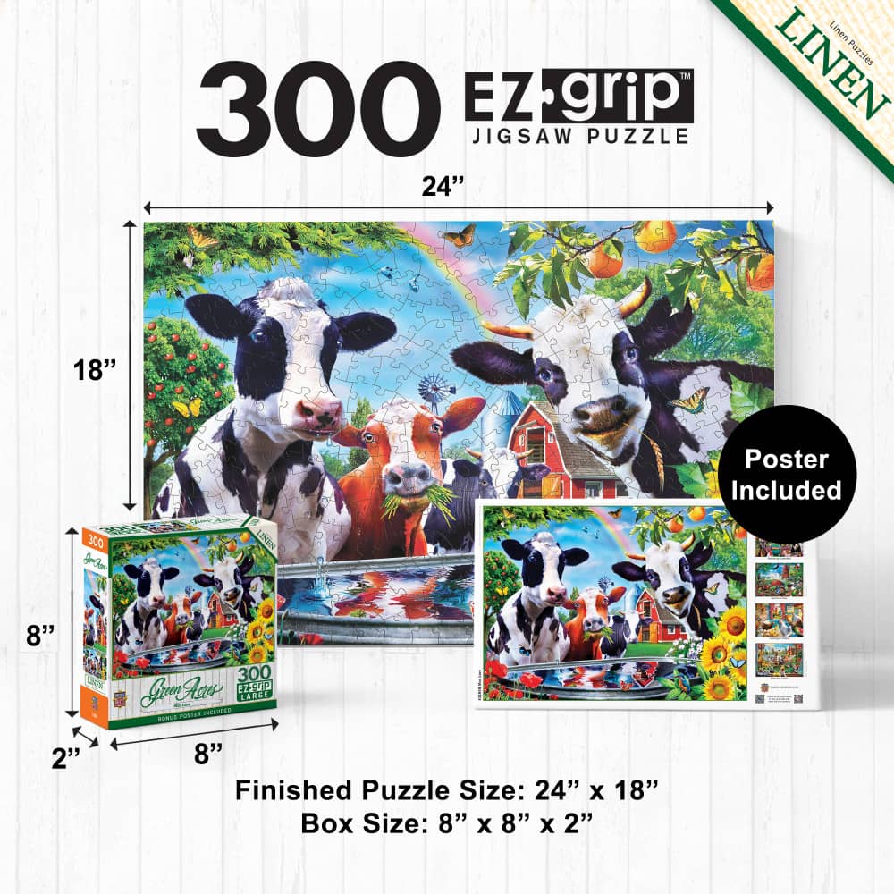 Green Acres - Moo Love 300 Piece EZ Grip Jigsaw Puzzle - Image 5