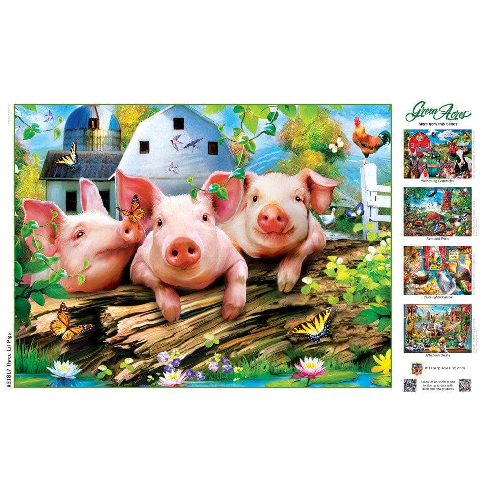 Green Acres - Three Lil' Pigs 300 Piece EZ Grip Jigsaw Puzzle - Image 4
