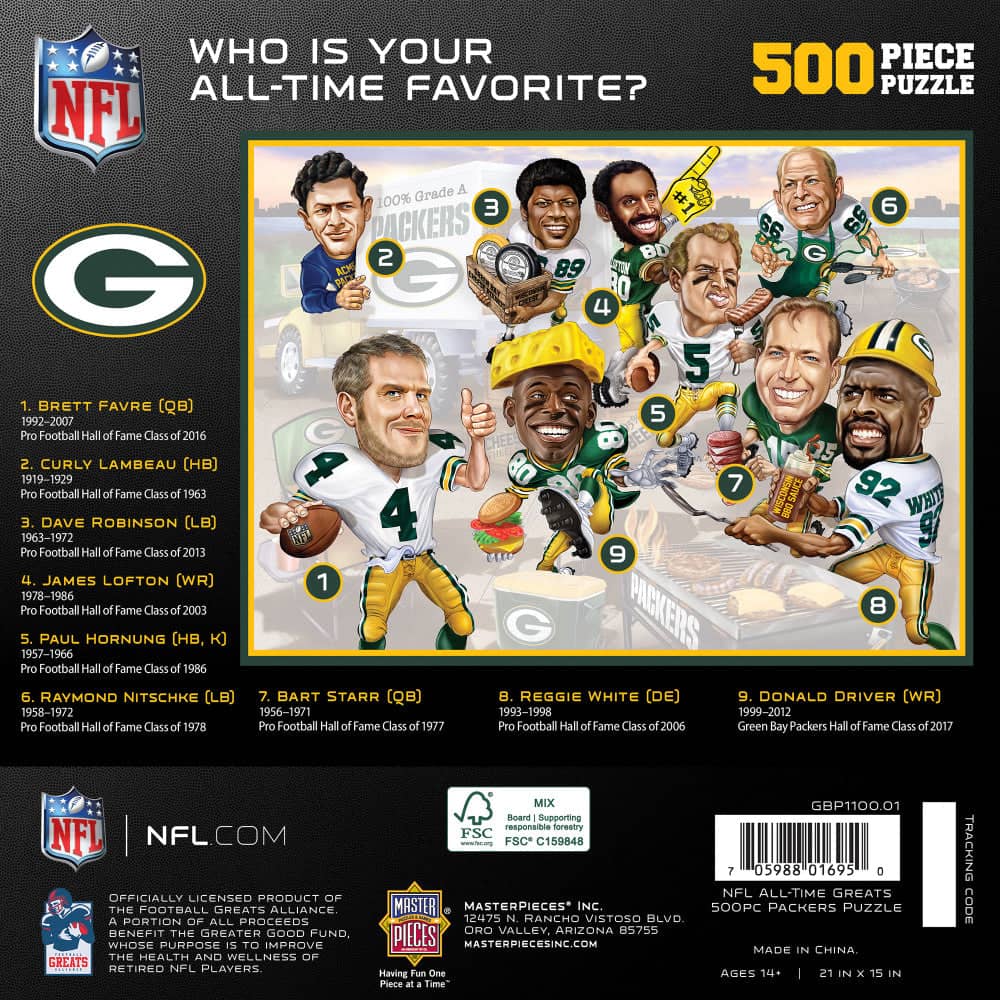 Green Bay Packers - All Time Greats 500 Piece Jigsaw Puzzle - Image 3
