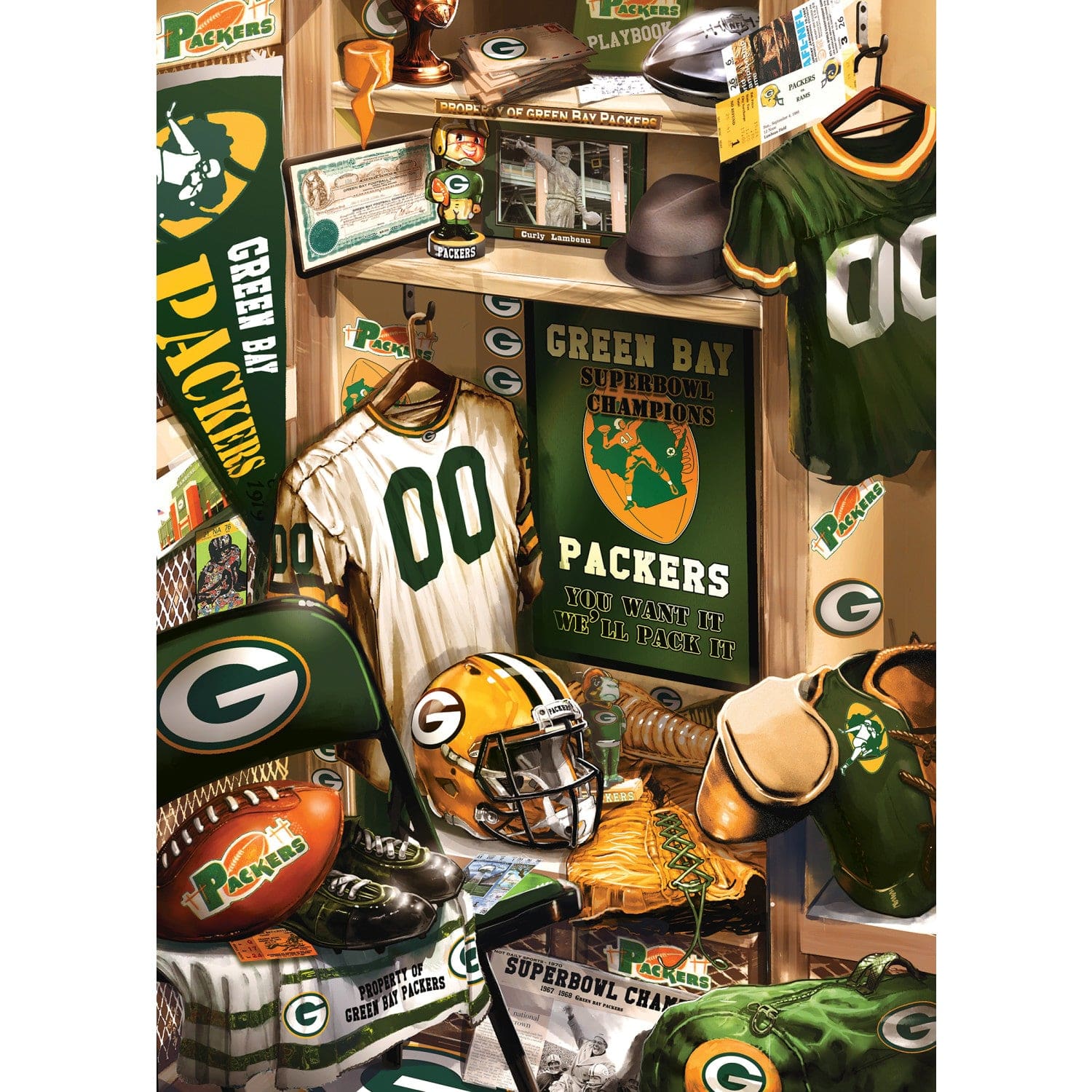 Green Bay Packers - Locker Room 500 Piece Jigsaw Puzzle - Image 2