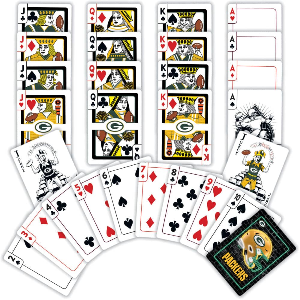 Green Bay Packers Neon-Styled Playing Cards - 54 Card Deck - Image 2