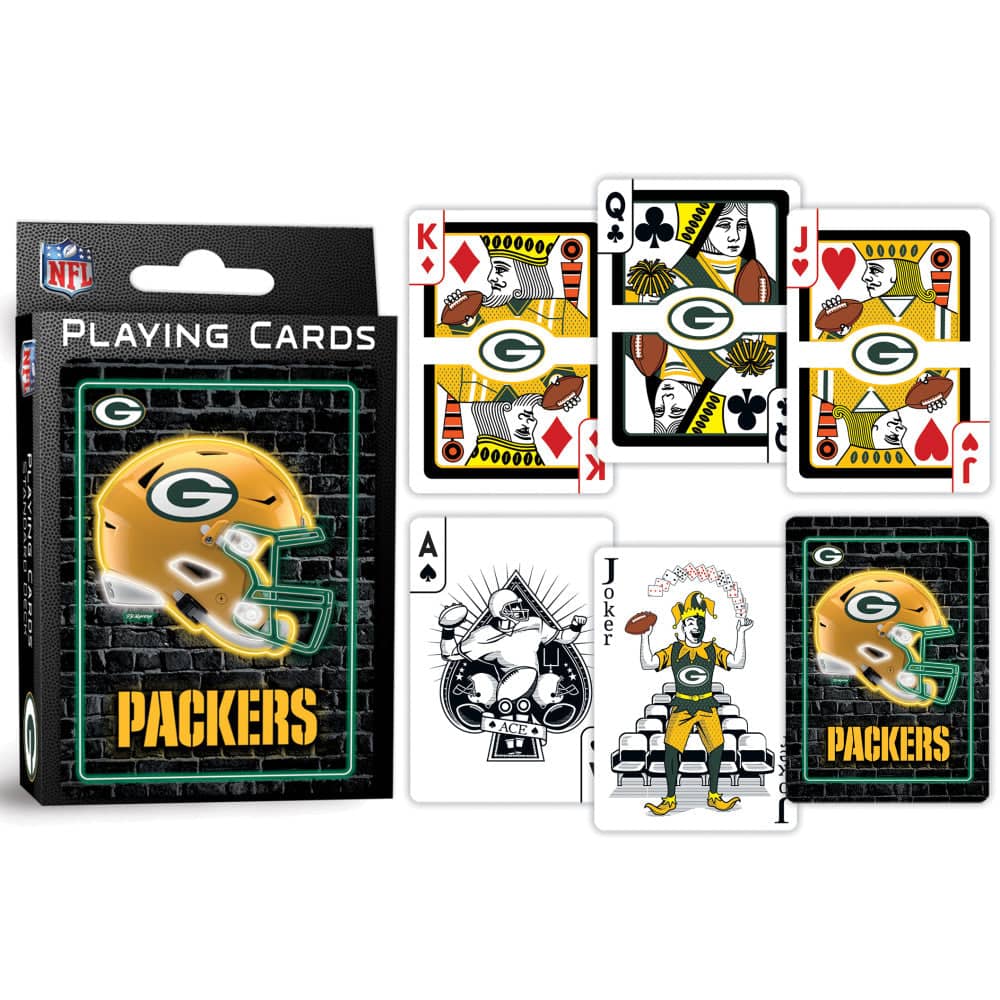 Green Bay Packers Neon-Styled Playing Cards - 54 Card Deck - Image 3