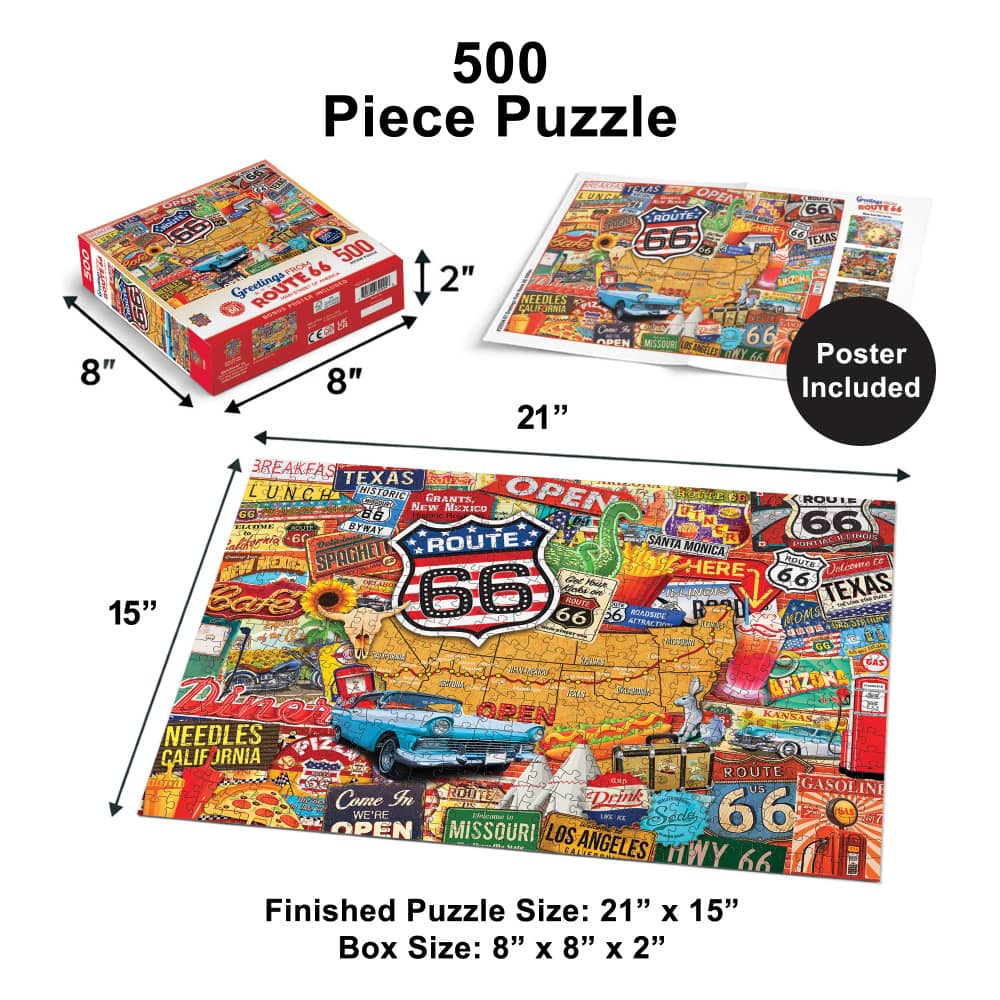 Greetings From Route 66 - 500 Piece Jigsaw Puzzle - Image 5