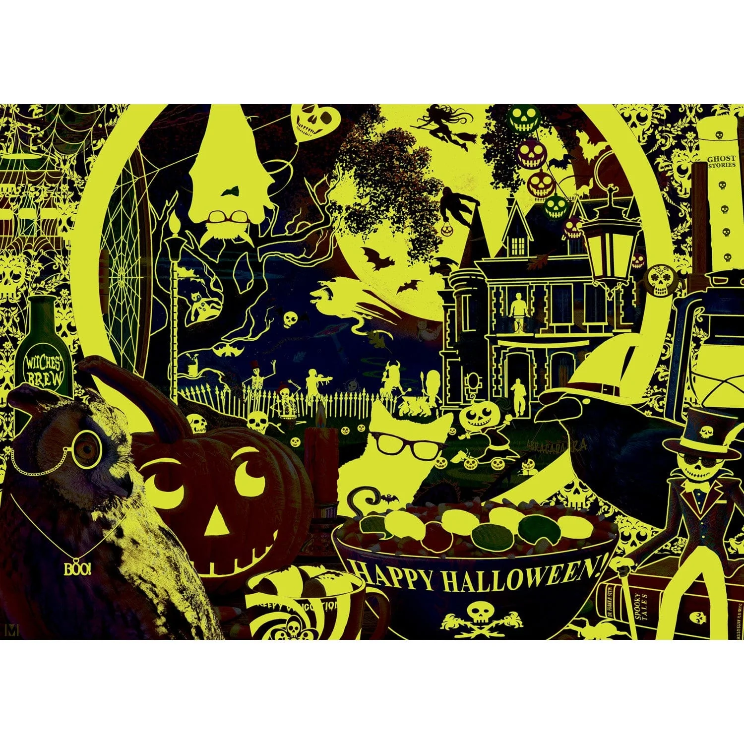 Glow in the Dark - A Scary Night Outside 1000 Piece Jigsaw Puzzle - Image 5