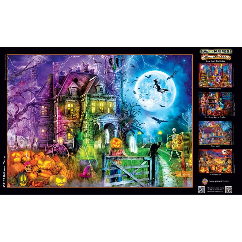 Glow in the Dark - Halloween Terrors 500 Piece Jigsaw Puzzle - Image 4