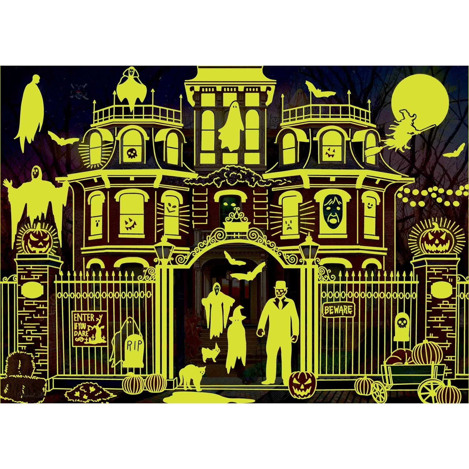 Glow in the Dark - Haunted House on the Hill 1000 Piece Jigsaw Puzzle - Image 5