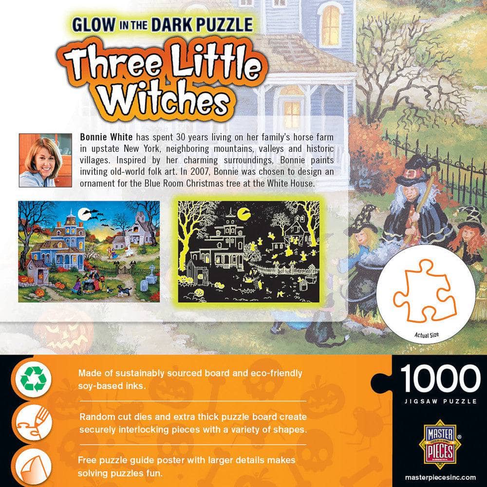 Glow in the Dark - Three Little Witches 1000 Piece Jigsaw Puzzle - Image 3