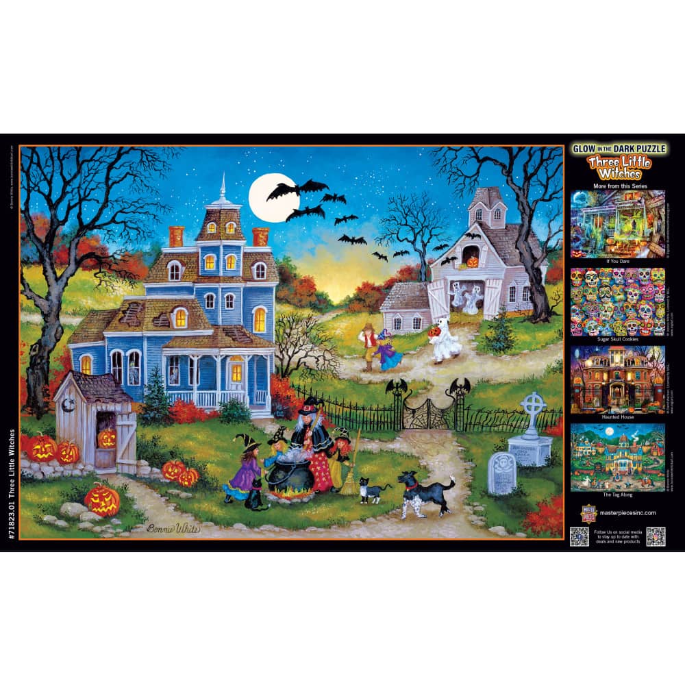 Glow in the Dark - Three Little Witches 1000 Piece Jigsaw Puzzle - Image 4