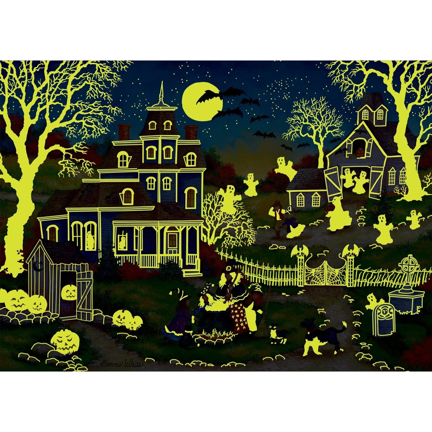 Glow in the Dark - Three Little Witches 1000 Piece Jigsaw Puzzle - Image 5