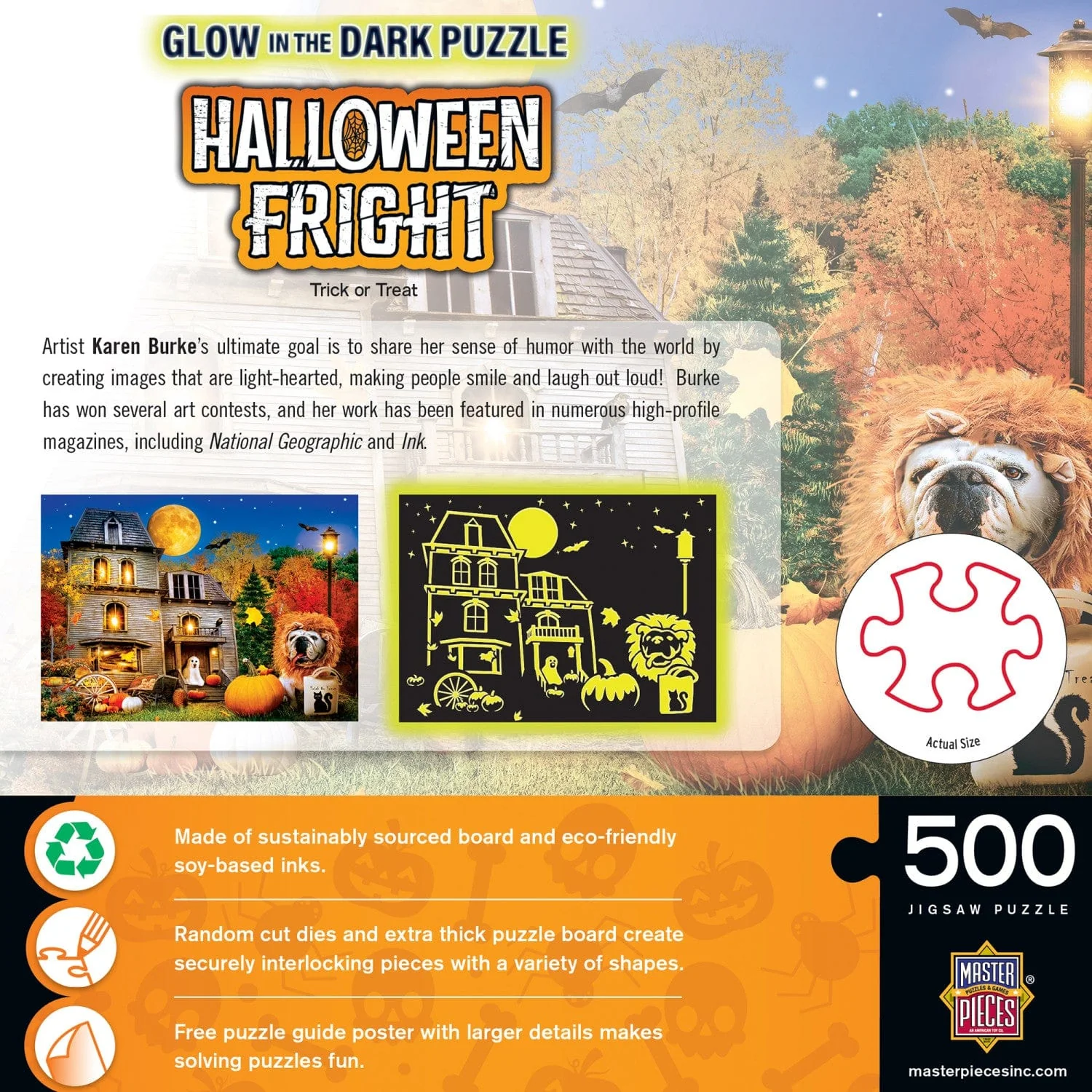 Glow in the Dark - Trick or Treat 500 Piece Jigsaw Puzzle - Image 3