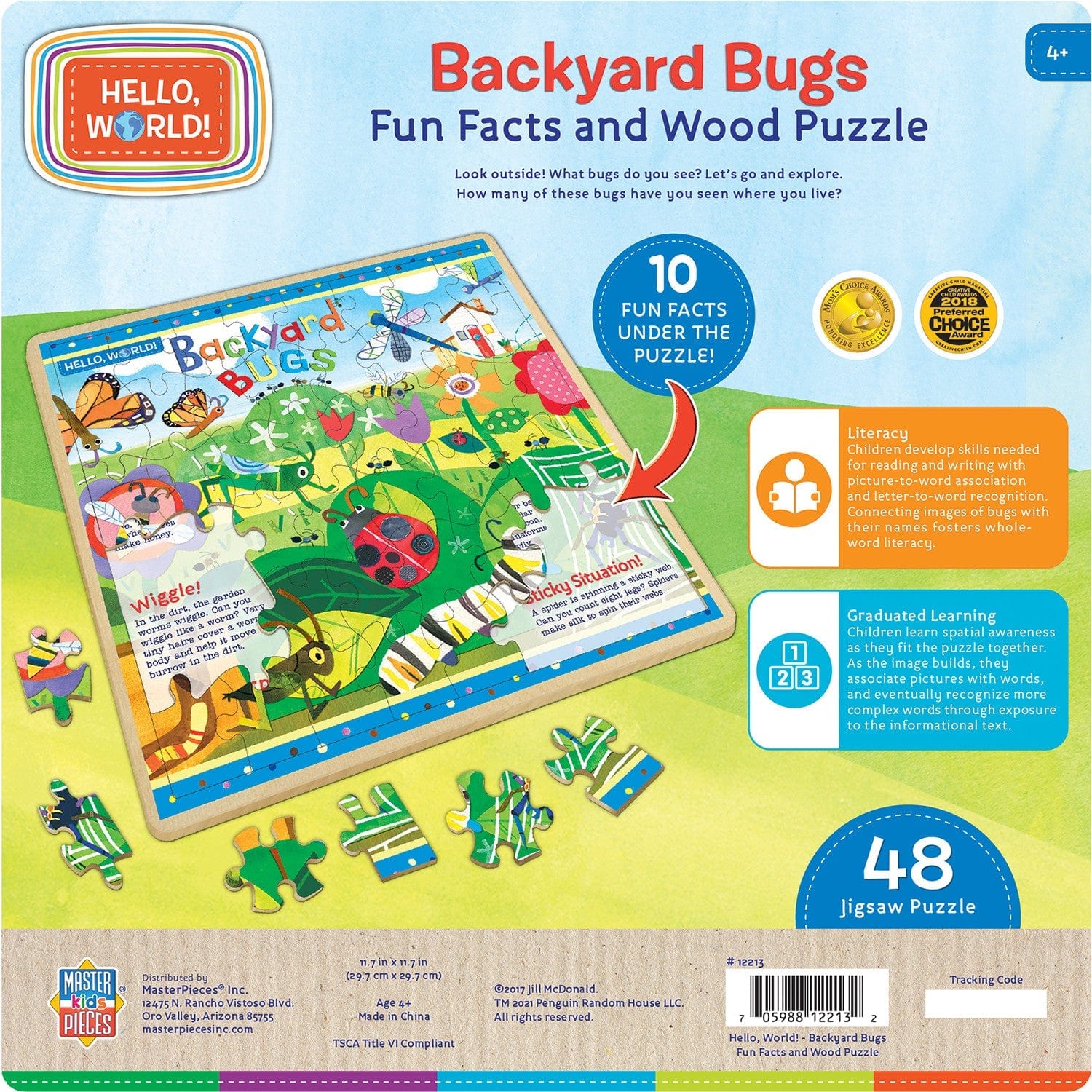 Hello, World! - Backyard Bugs 48 Piece Wood Jigsaw Puzzle - Image 3
