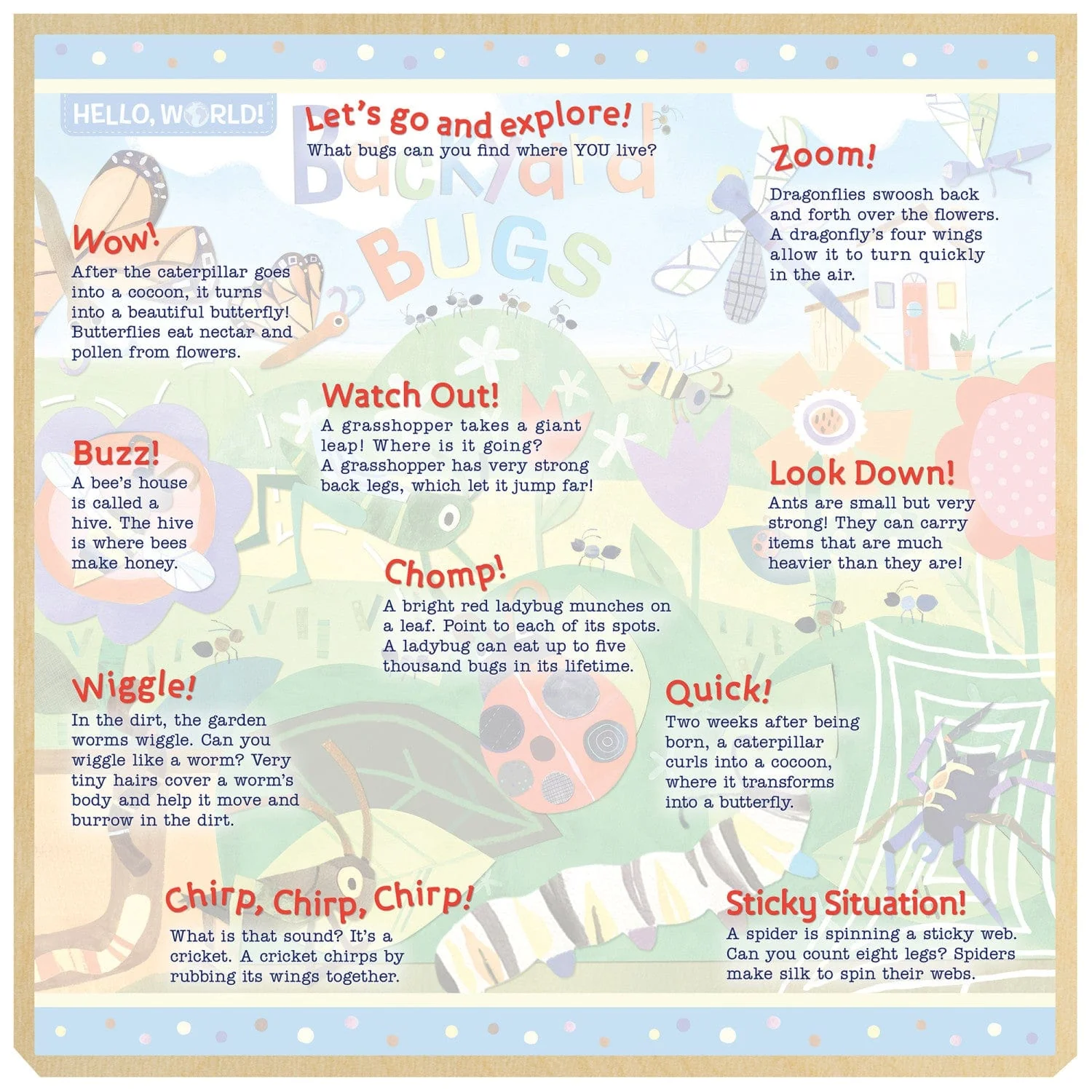 Hello, World! - Backyard Bugs 48 Piece Wood Jigsaw Puzzle - Image 4
