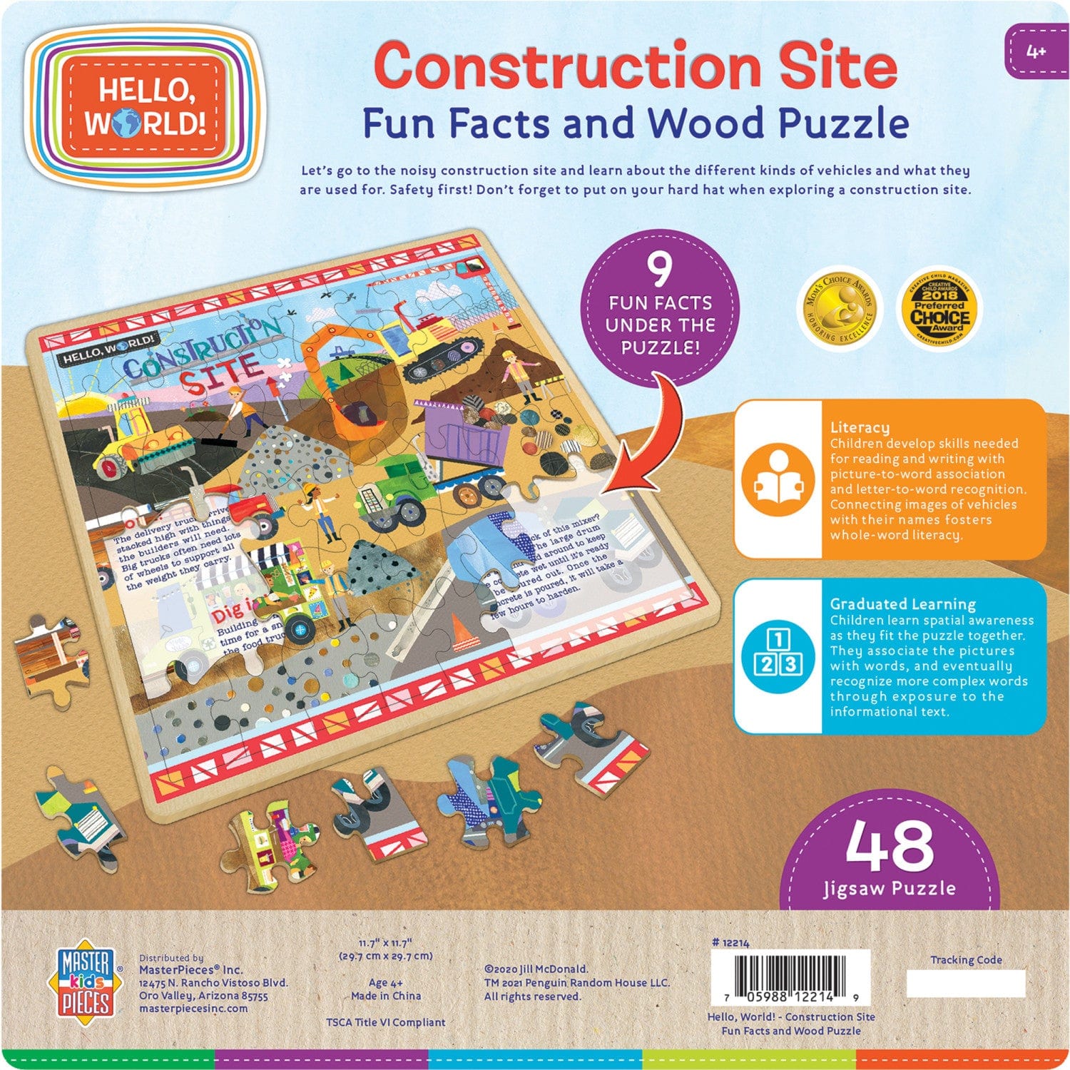 Hello, World! - Construction Site 48 Piece Wood Jigsaw Puzzle - Image 3