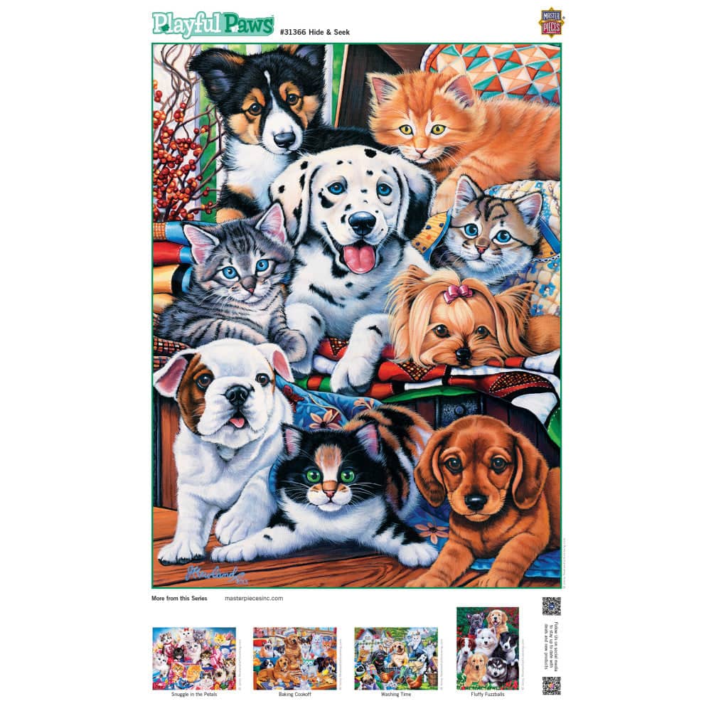 Playful Paws - Hide and Seek 300 Piece EZ Grip Jigsaw Puzzle - Image 4