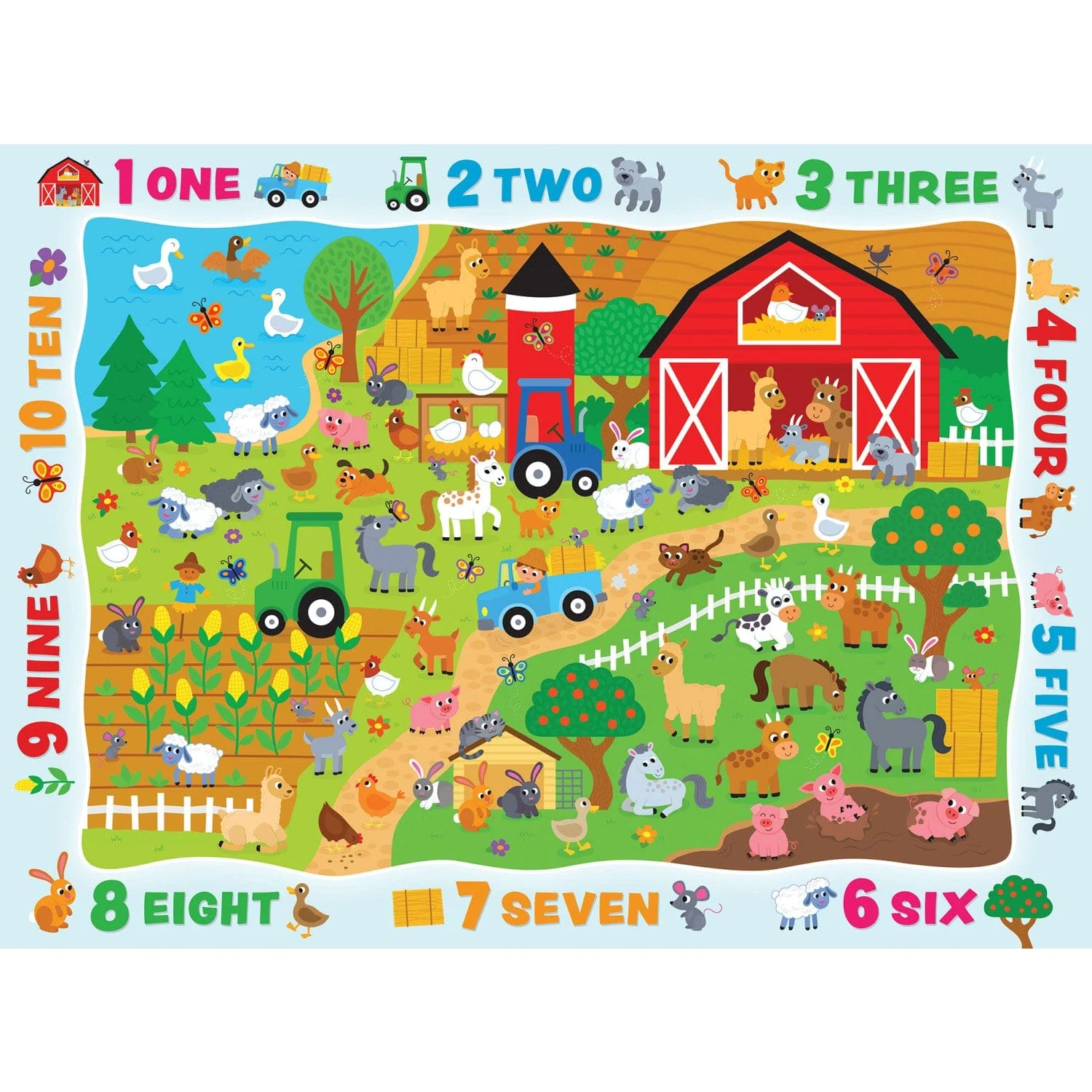 Hide & Seek - Counting on the Farm 48 Piece Jigsaw Puzzle - Image 2