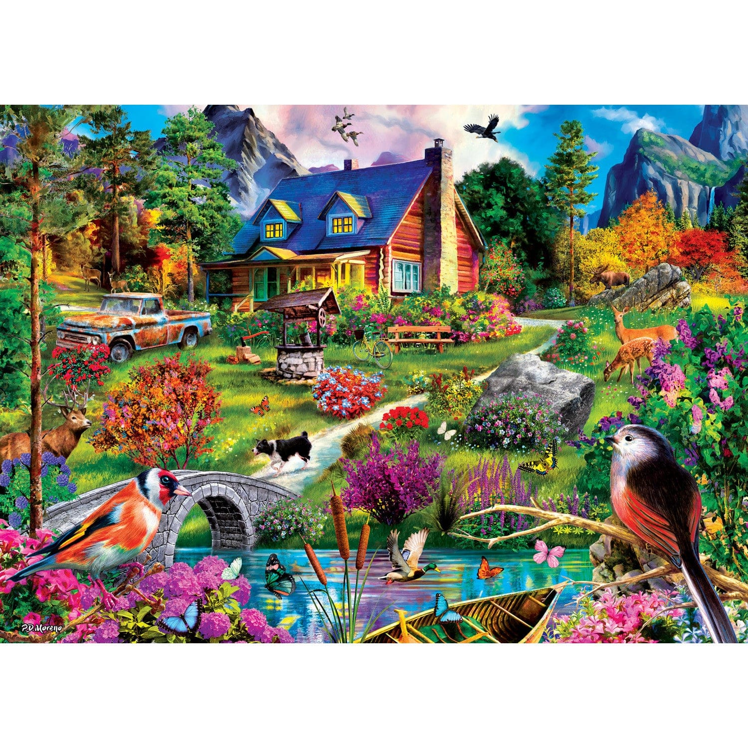 Tranquility - Hillside Cottage 1000 Piece Jigsaw Puzzle - Image 2