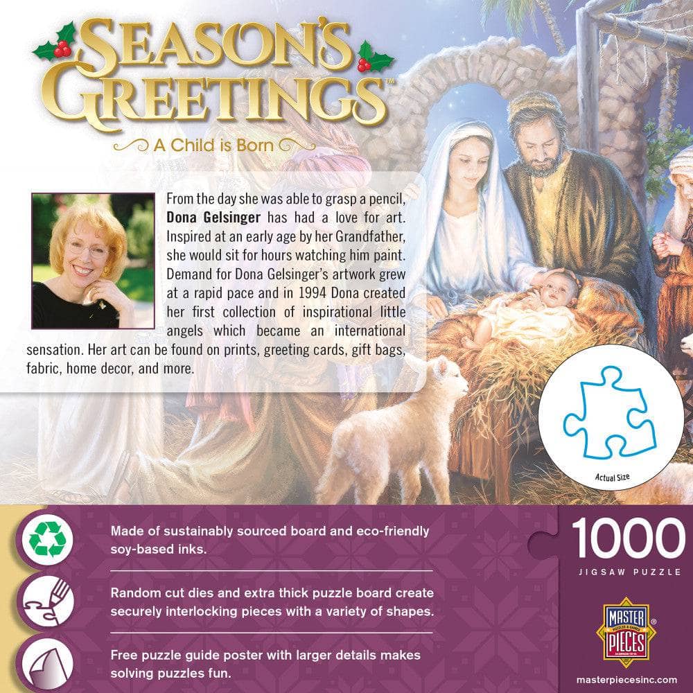 Season's Greetings - A Child is Born 1000 Piece Jigsaw Puzzle - Image 3