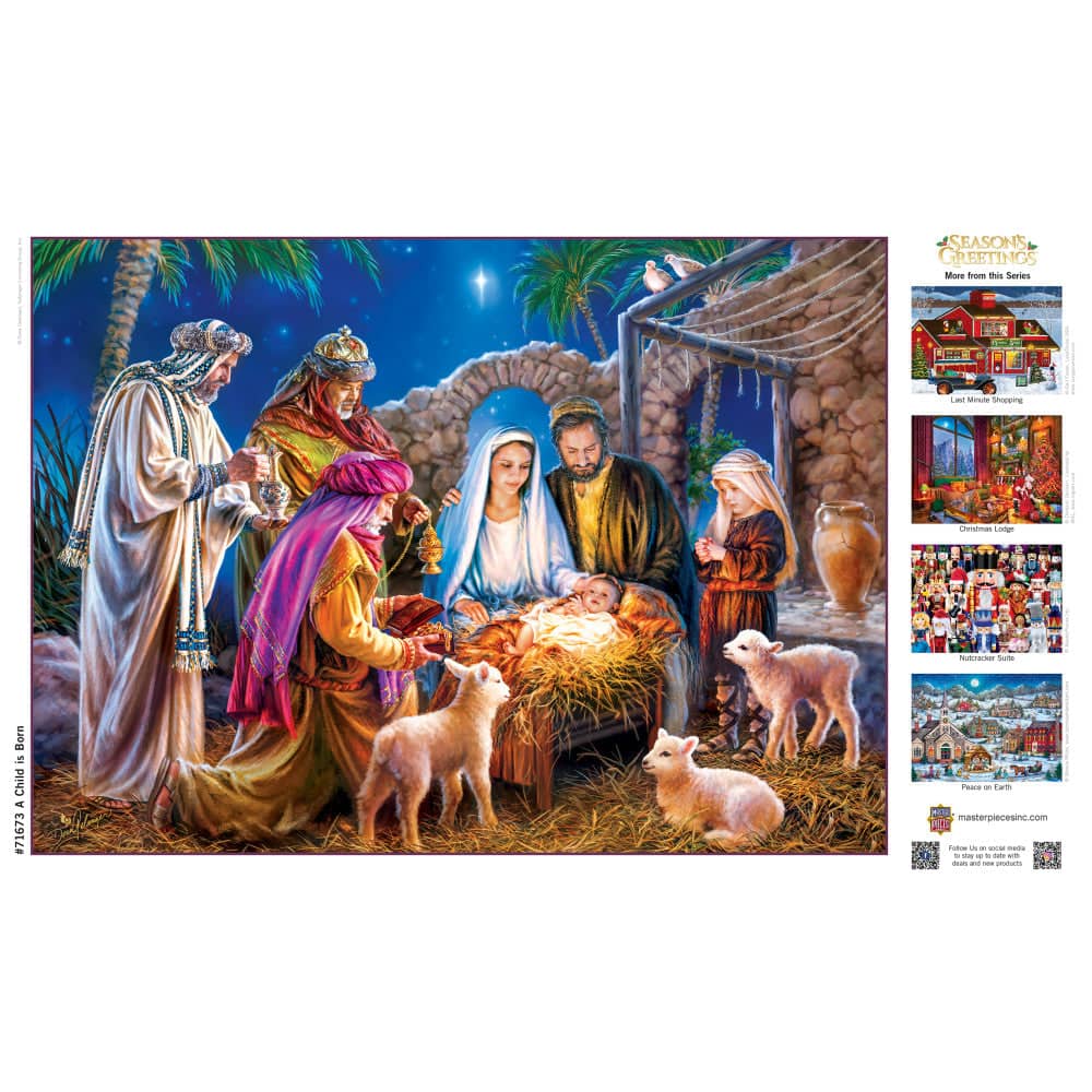 Season's Greetings - A Child is Born 1000 Piece Jigsaw Puzzle - Image 4