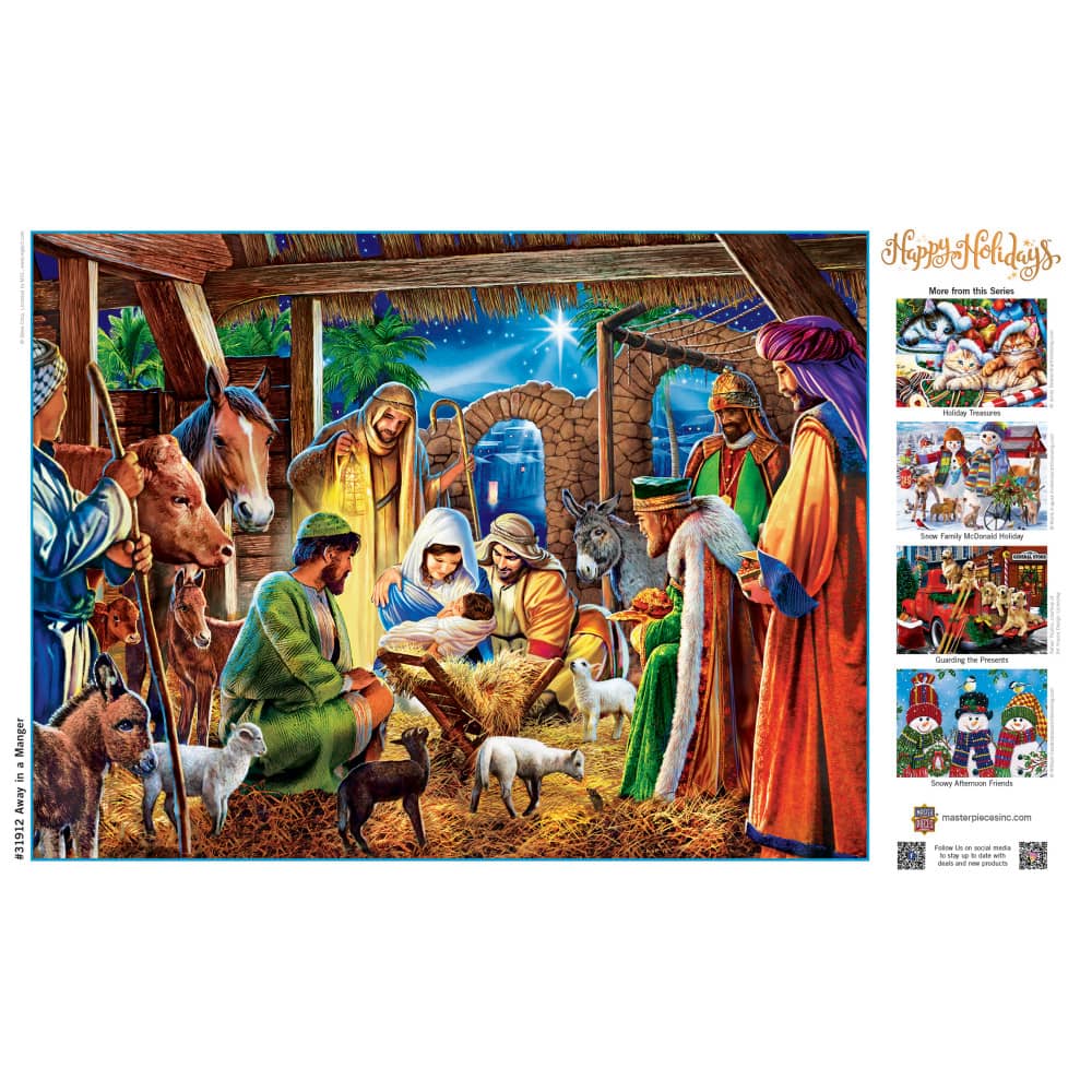Happy Holidays - Away in a Manger 300 Piece EZ Grip Jigsaw Puzzle - Image 4