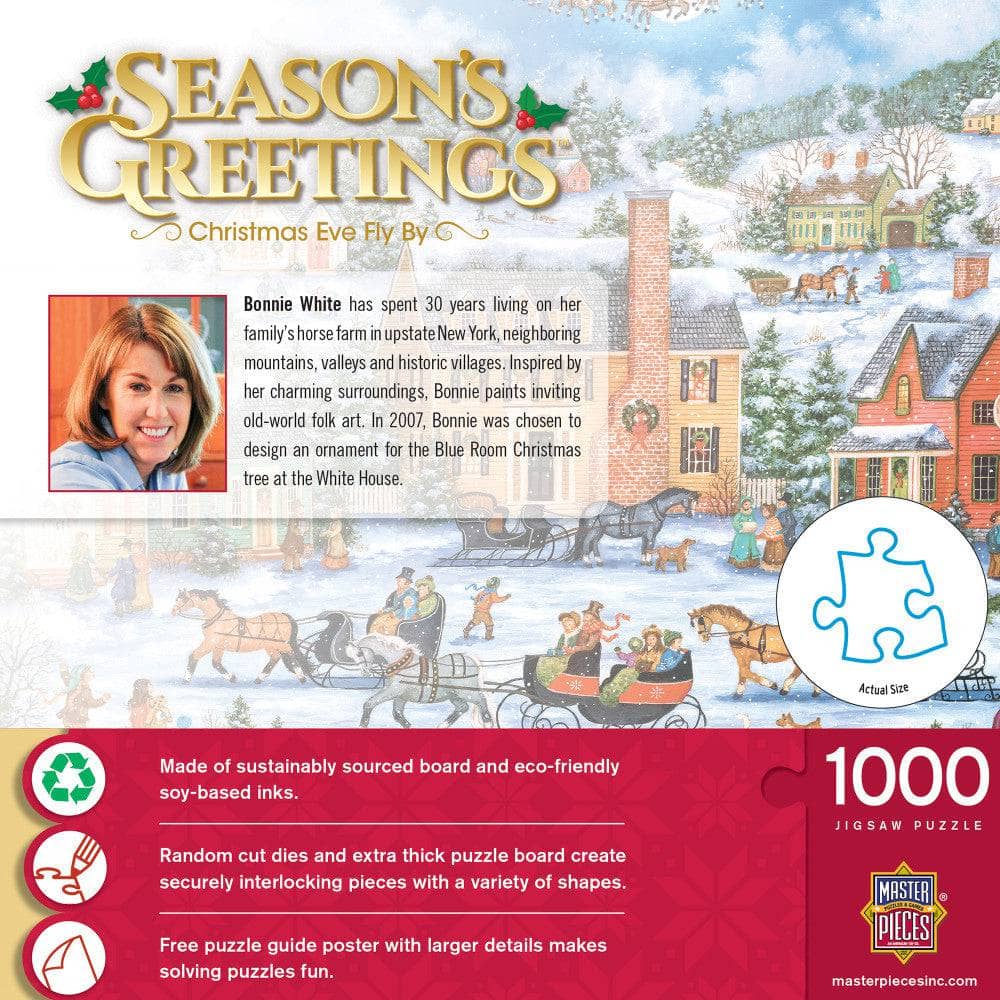 Season's Greetings - Christmas Eve Fly By 1000 Piece Jigsaw Puzzle - Image 3