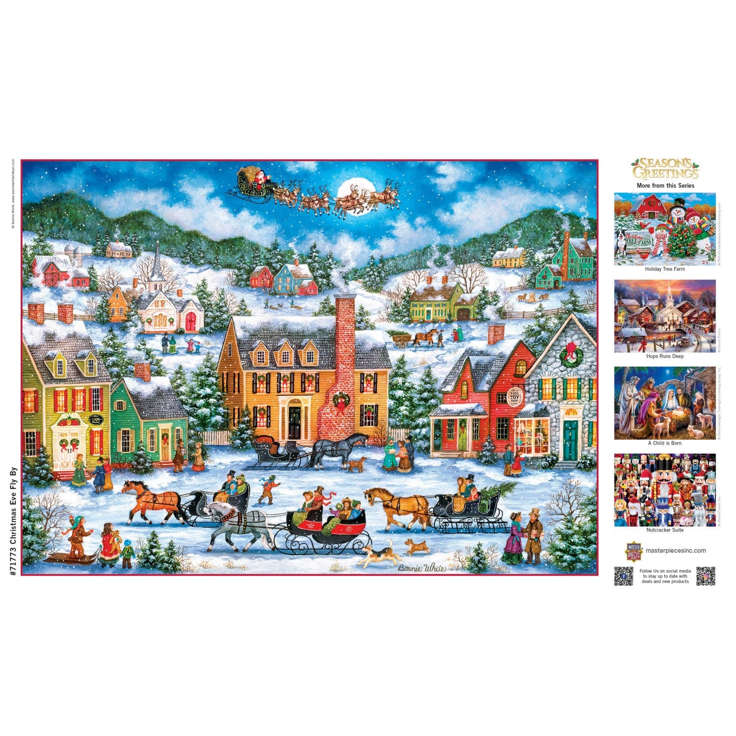 Season's Greetings - Christmas Eve Fly By 1000 Piece Jigsaw Puzzle - Image 4