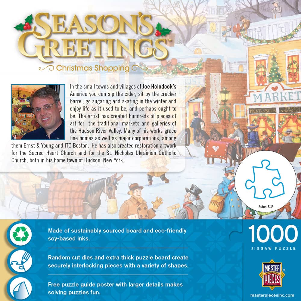 Season's Greetings - Christmas Shopping 1000 Piece Jigsaw Puzzle - Image 3