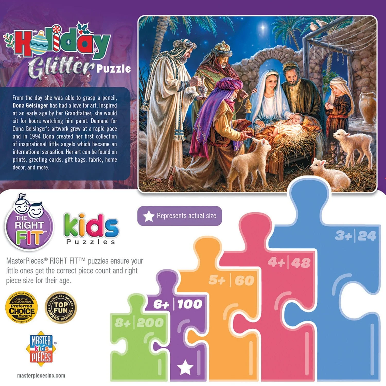 Holiday Glitter - Christ is Born 100 Piece Jigsaw Puzzle - Image 3