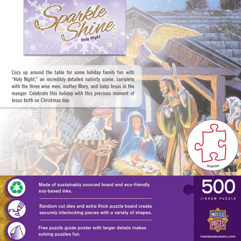 Sparkle & Shine - Holy Night 500 Piece Glitter Jigsaw Puzzle - Image 3