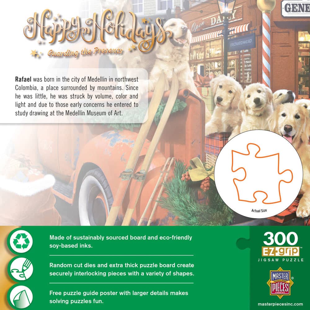 Happy Holidays - Guarding the Presents 300 Piece EZ Grip Jigsaw Puzzle - Image 3