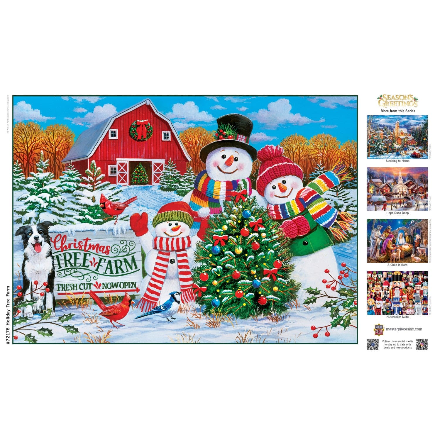 Season's Greetings - Tree Farm 1000 Piece Jigsaw Puzzle - Image 4