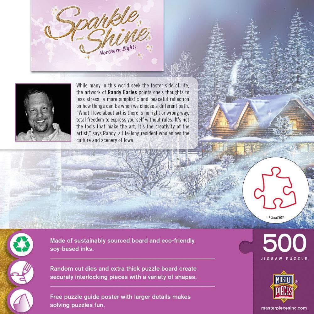 Sparkle & Shine - Northern Lights 500 Piece Glitter Jigsaw Puzzle - Image 3