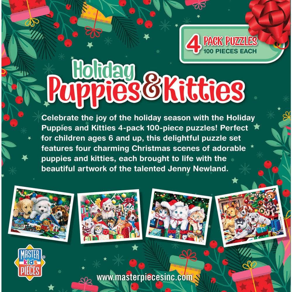 Holiday Puppies & Kitties 4-Pack 100 Piece Jigsaw Puzzles - Image 7