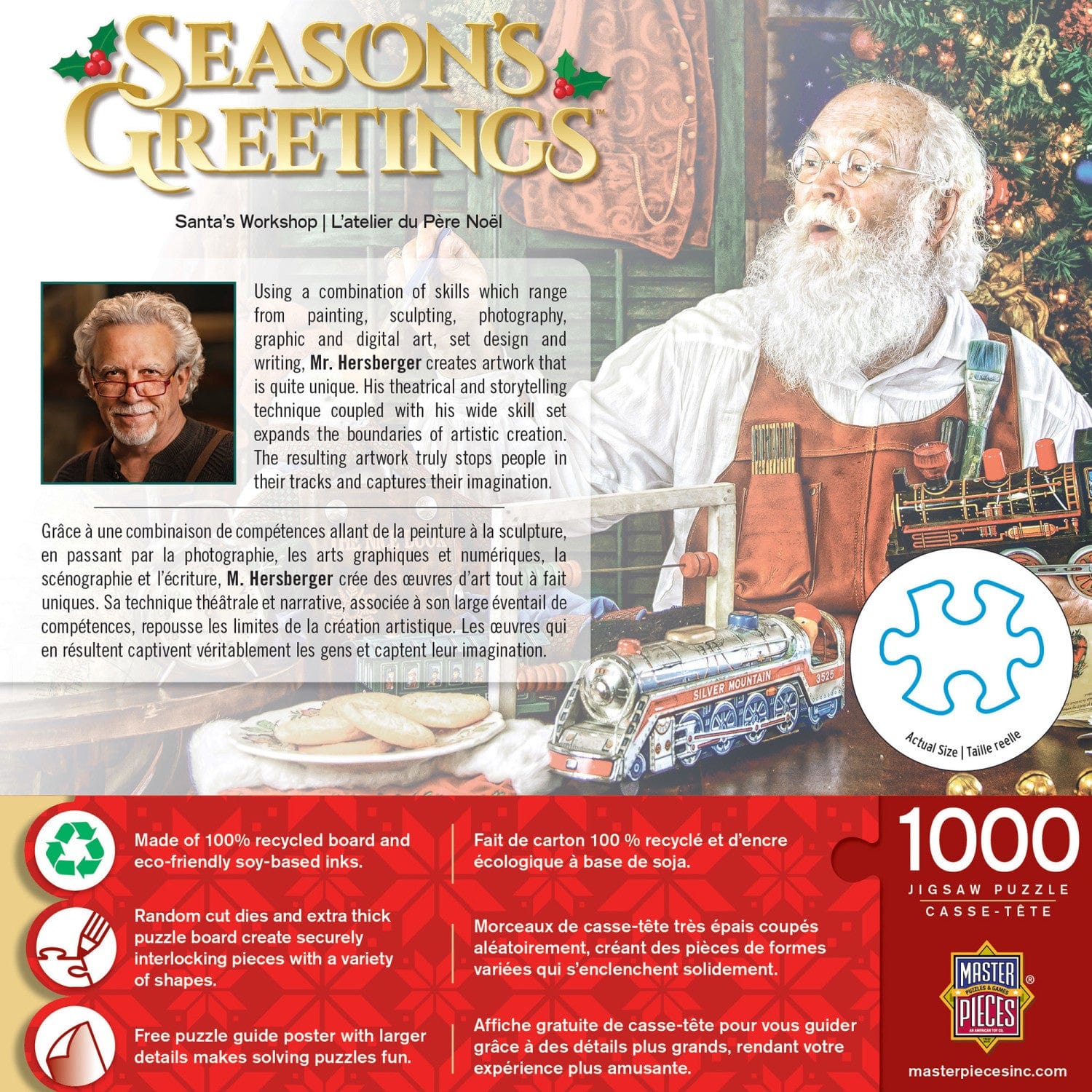 Season's Greetings - Santa's Workshop 1000 Piece Jigsaw Puzzle - Image 3