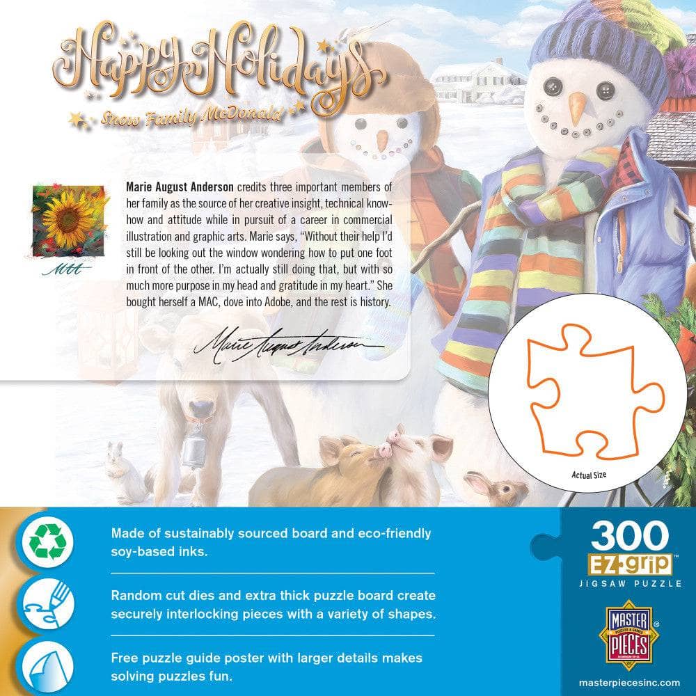 Happy Holidays - Snow Family McDonald 300 Piece EZ Grip Jigsaw Puzzle - Image 3