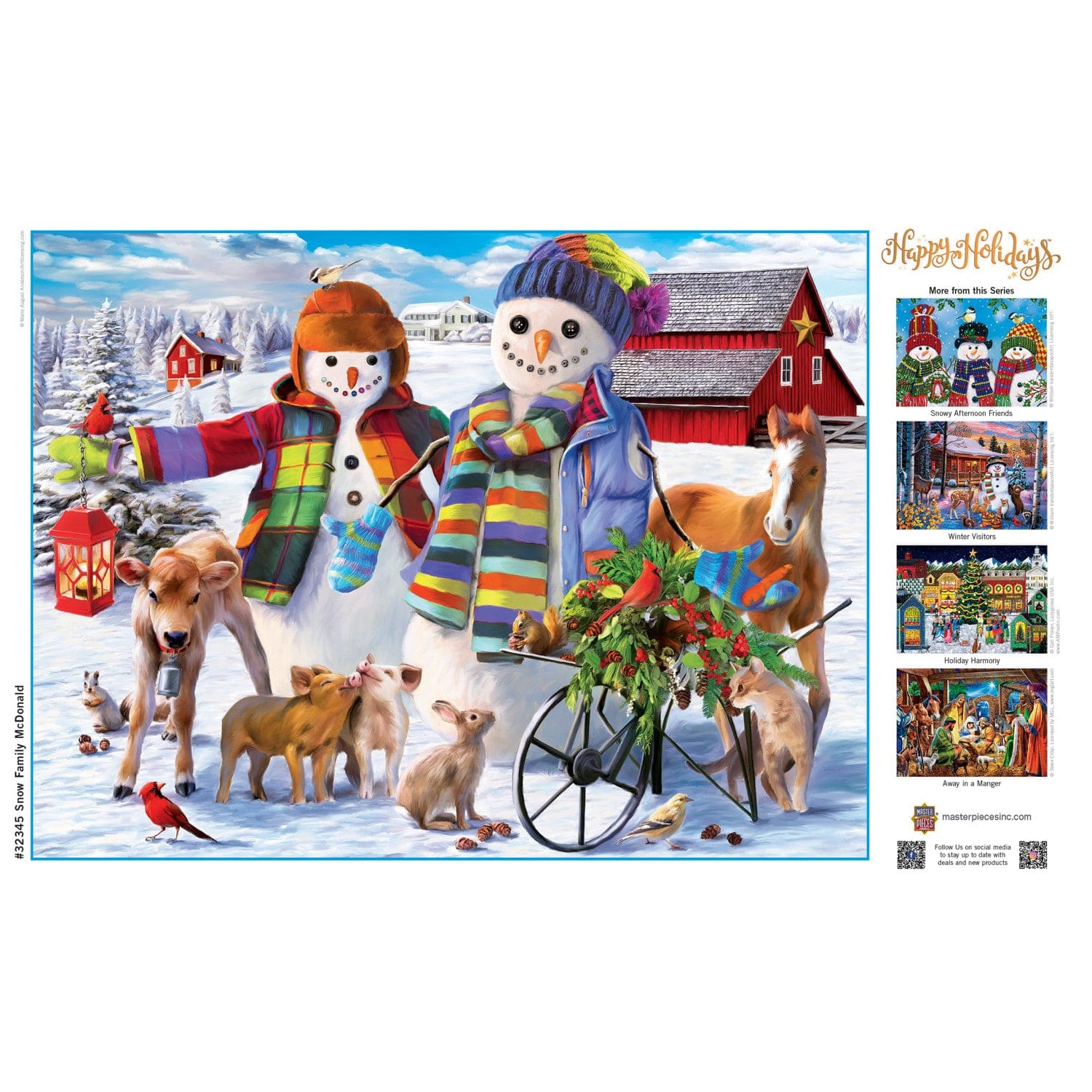Happy Holidays - Snow Family McDonald 300 Piece EZ Grip Jigsaw Puzzle - Image 4