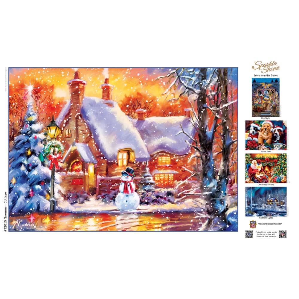 Sparkle & Shine - Snowman Cottage 500 Piece Glitter Jigsaw Puzzle - Image 4