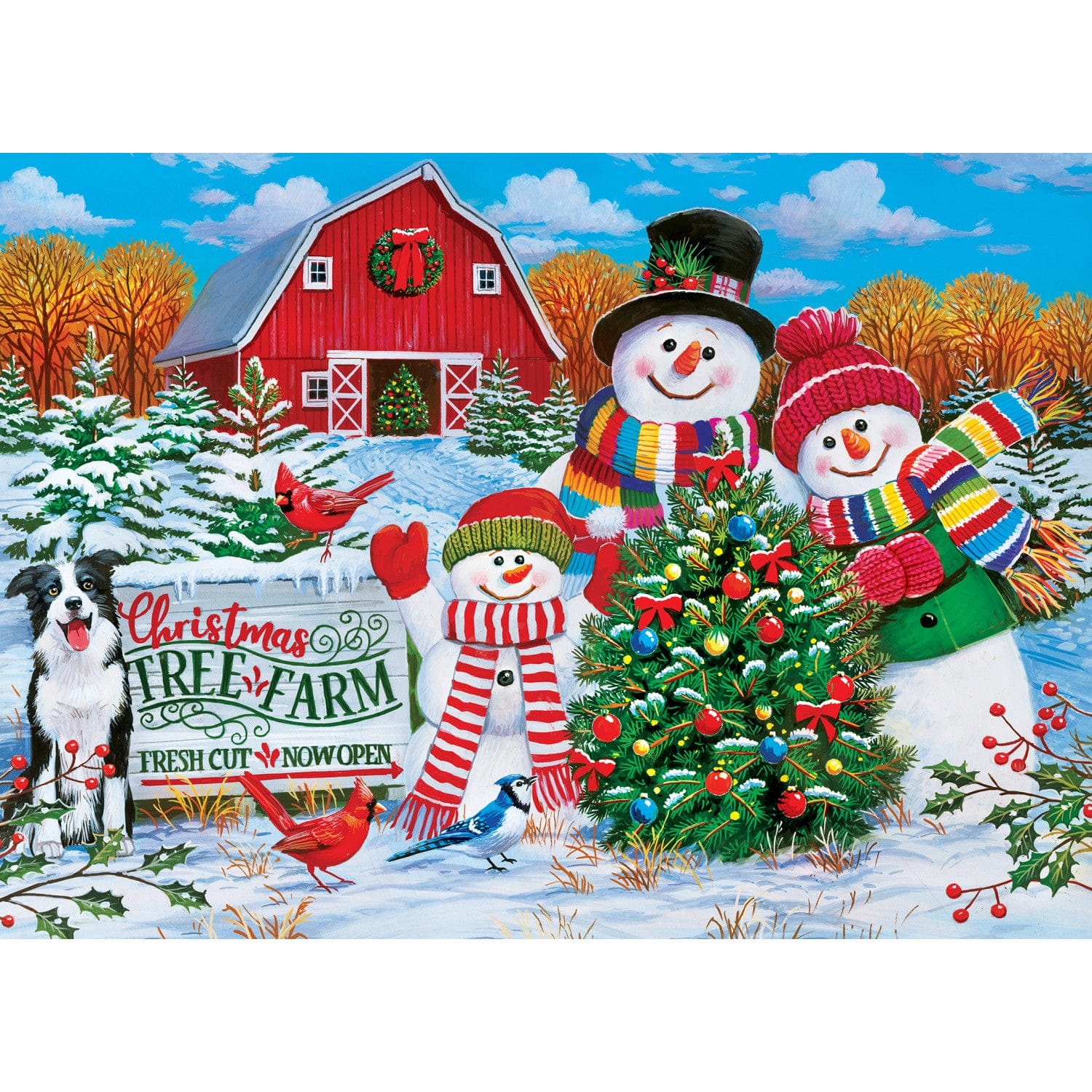 Season's Greetings - Tree Farm 1000 Piece Jigsaw Puzzle - Image 2