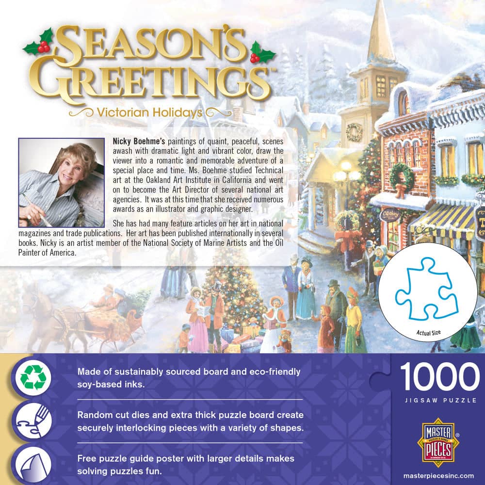 Season's Greetings - Victorian Holidays 1000 Piece Jigsaw Puzzle - Image 3
