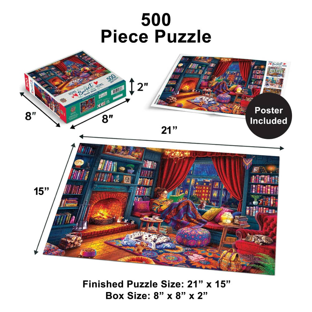 Home Sweet Home - Book Nook 500 Piece Jigsaw Puzzle - Image 5