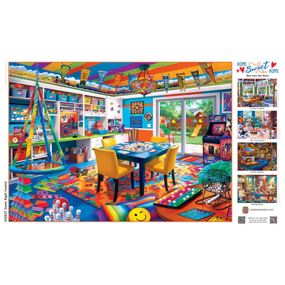 Home Sweet Home - Game Night Central 500 Piece Jigsaw Puzzle - Image 4