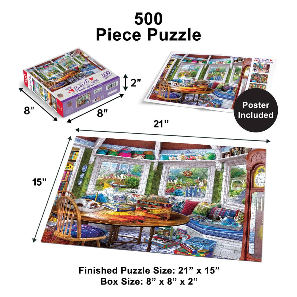 Home Sweet Home - Puzzler's Retreat 500 Piece Jigsaw Puzzle - Image 5