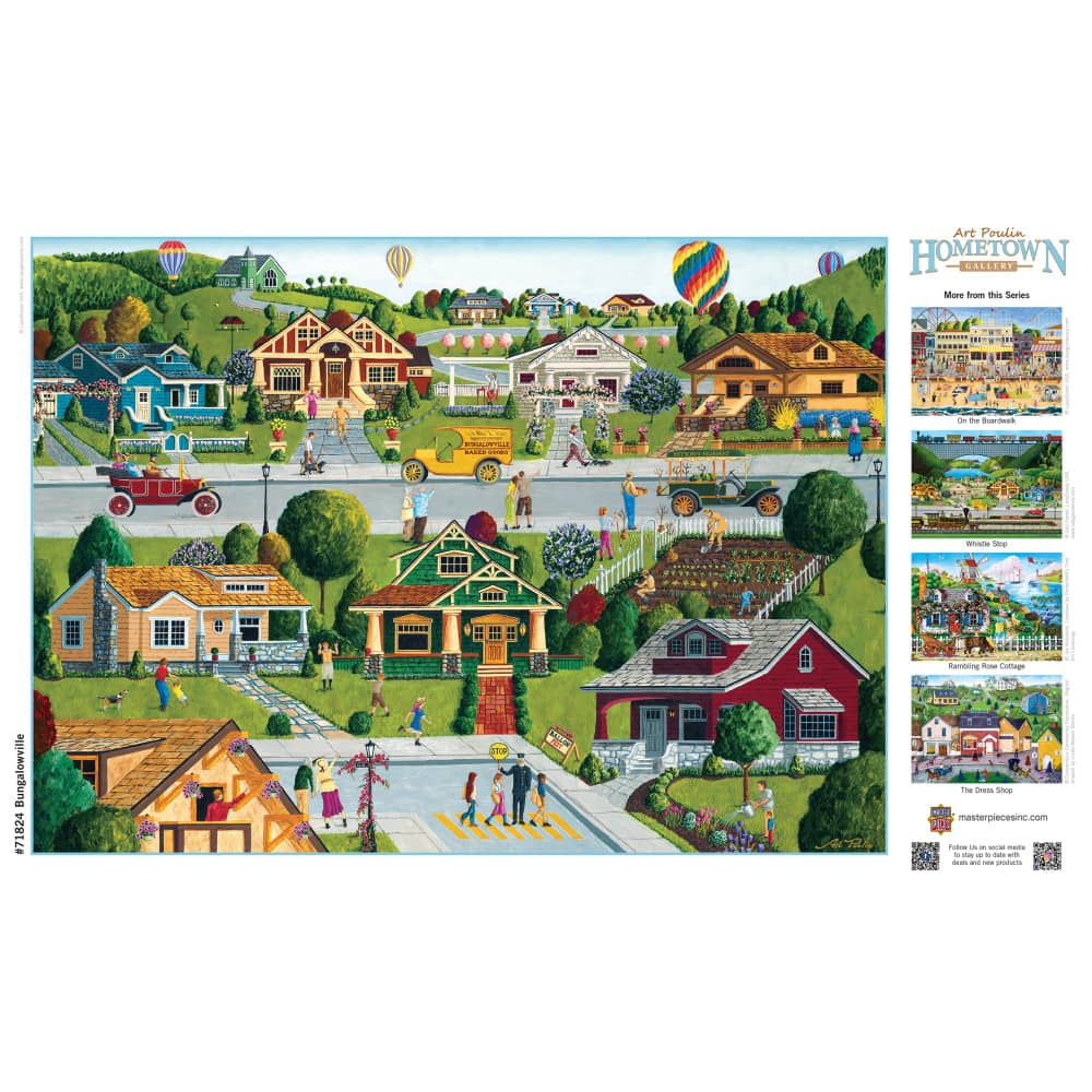 Hometown Gallery - Bungalowville 1000 Piece Jigsaw Puzzle - Image 4