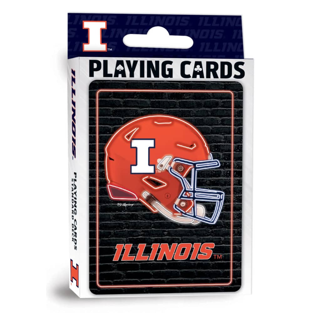 Illinois Fighting Illini Neon-Styled Playing Cards - 54 Card Deck